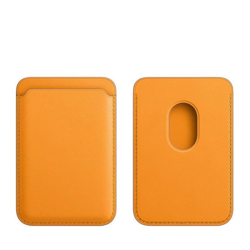 Magnetischer MagSafe Kartenhalter aus Kunstleder - Orange - Kartenhalter