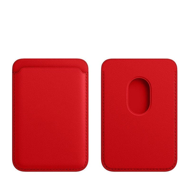 Magnetischer MagSafe Kartenhalter aus Kunstleder - Rot - Kartenhalter