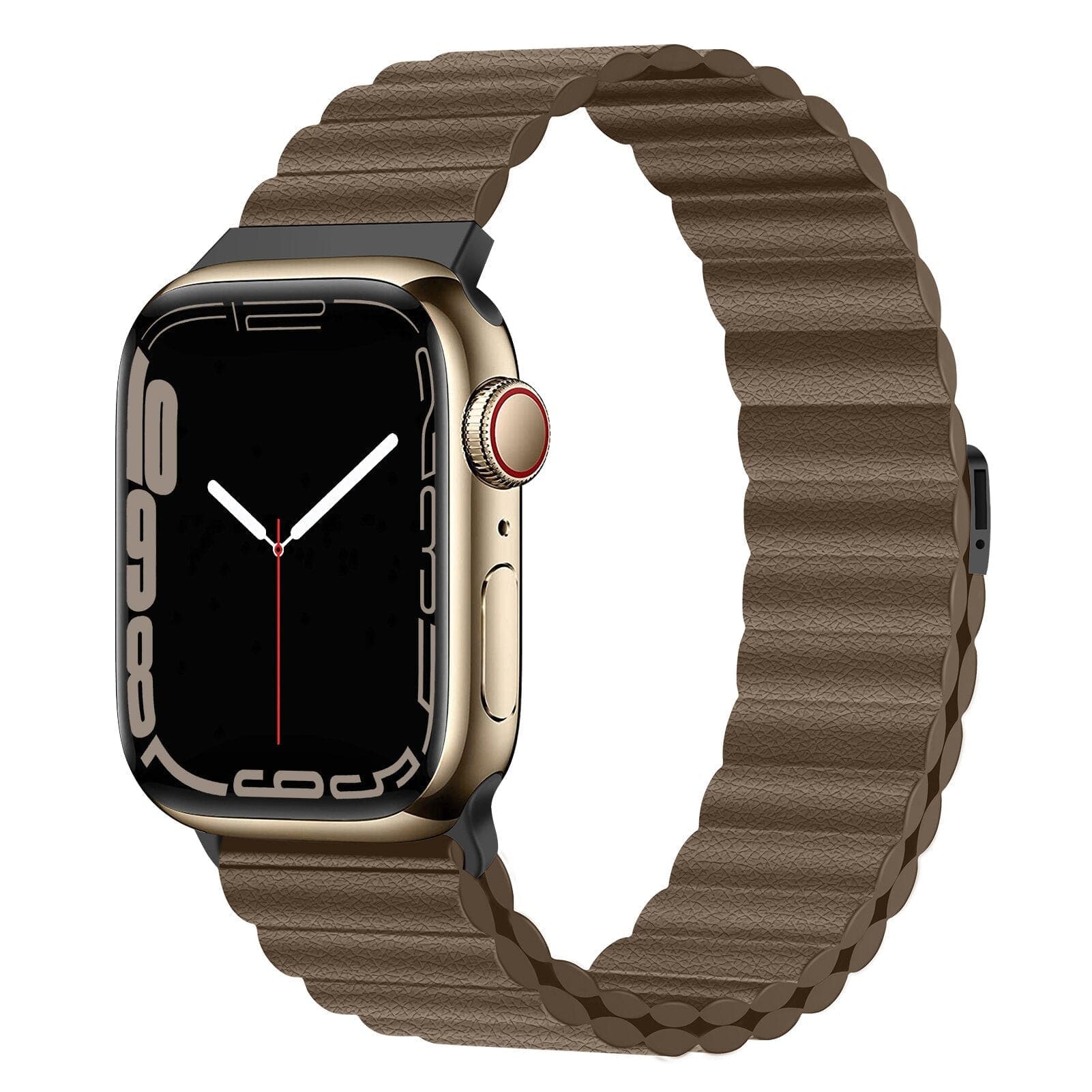 Magnetisches Armband aus Echtleder - Olive / 38 - 40 - 41 mm Apple Watch