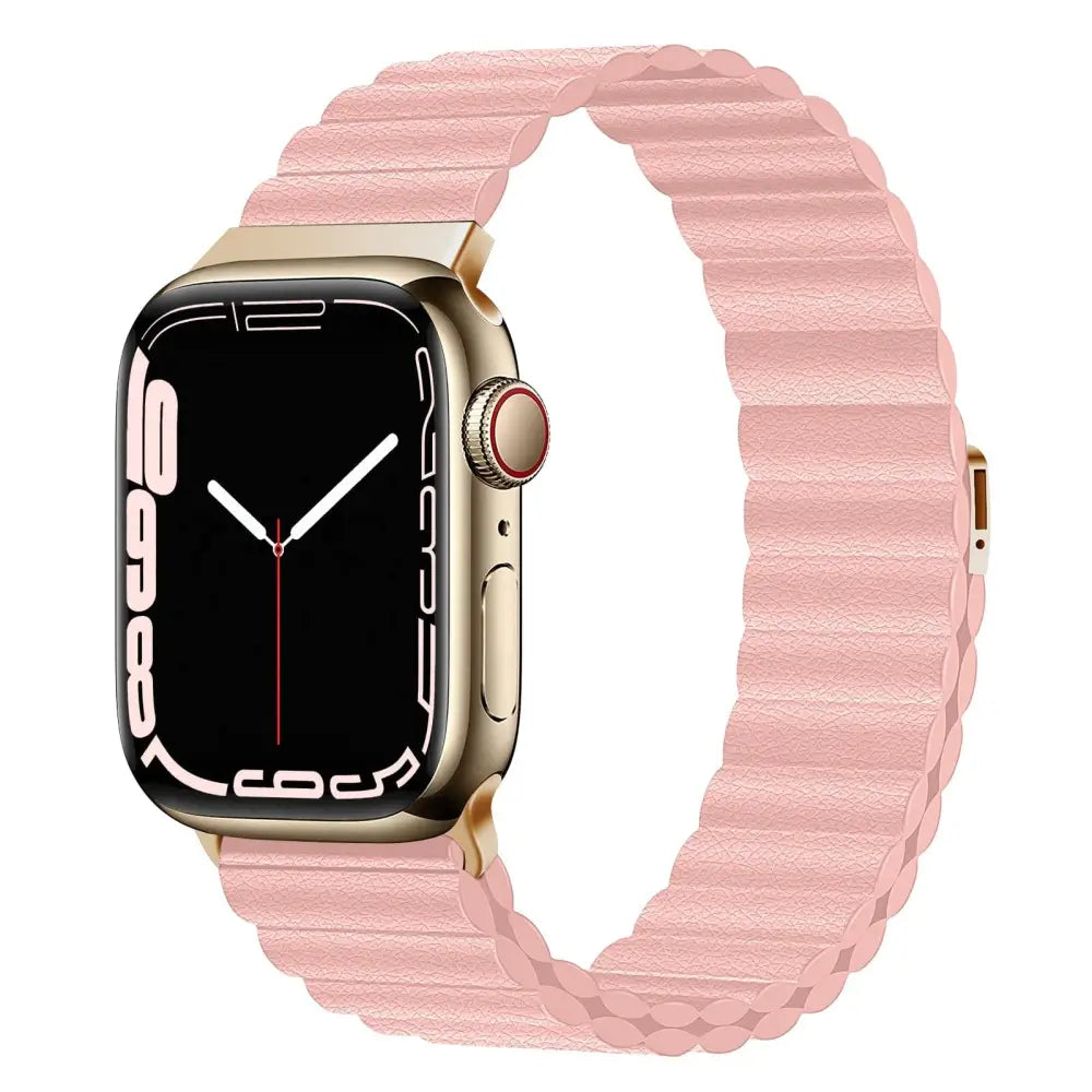 Apple Watch Armband - Magnetisches Armband aus Echtleder - Pink / 38-40-41 mm