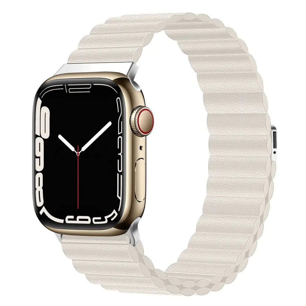 Apple Watch Armband - Magnetisches Armband aus Echtleder - Starlight / 38-40-41 mm