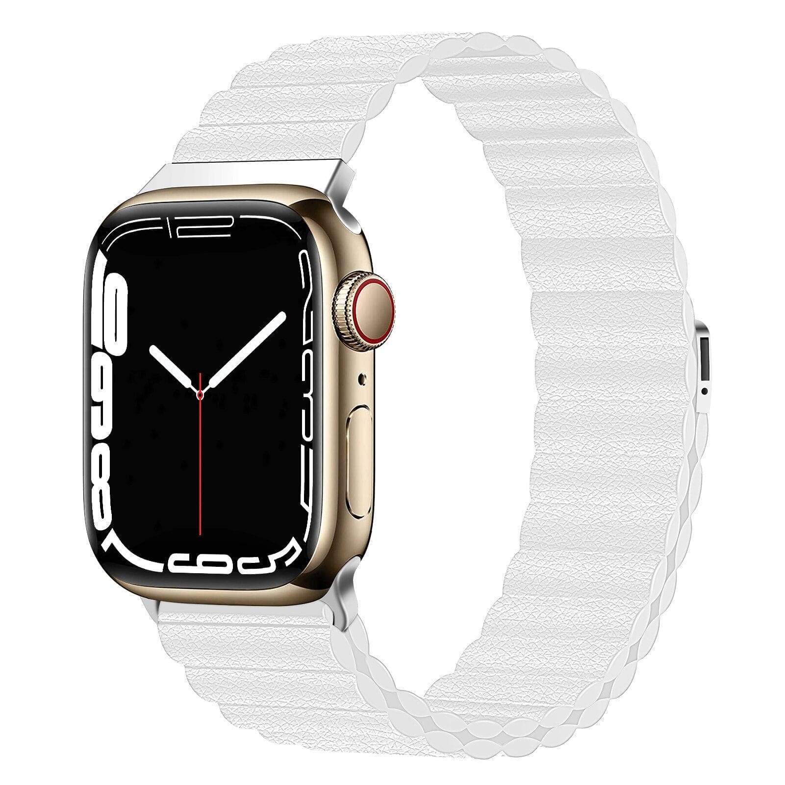 Magnetisches Armband aus Echtleder - Weiss / 38 - 40 - 41 mm Apple Watch