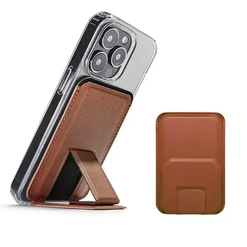 Kartenhalter - MagSafe Kartenhalter mit Stand Funktion - Brown