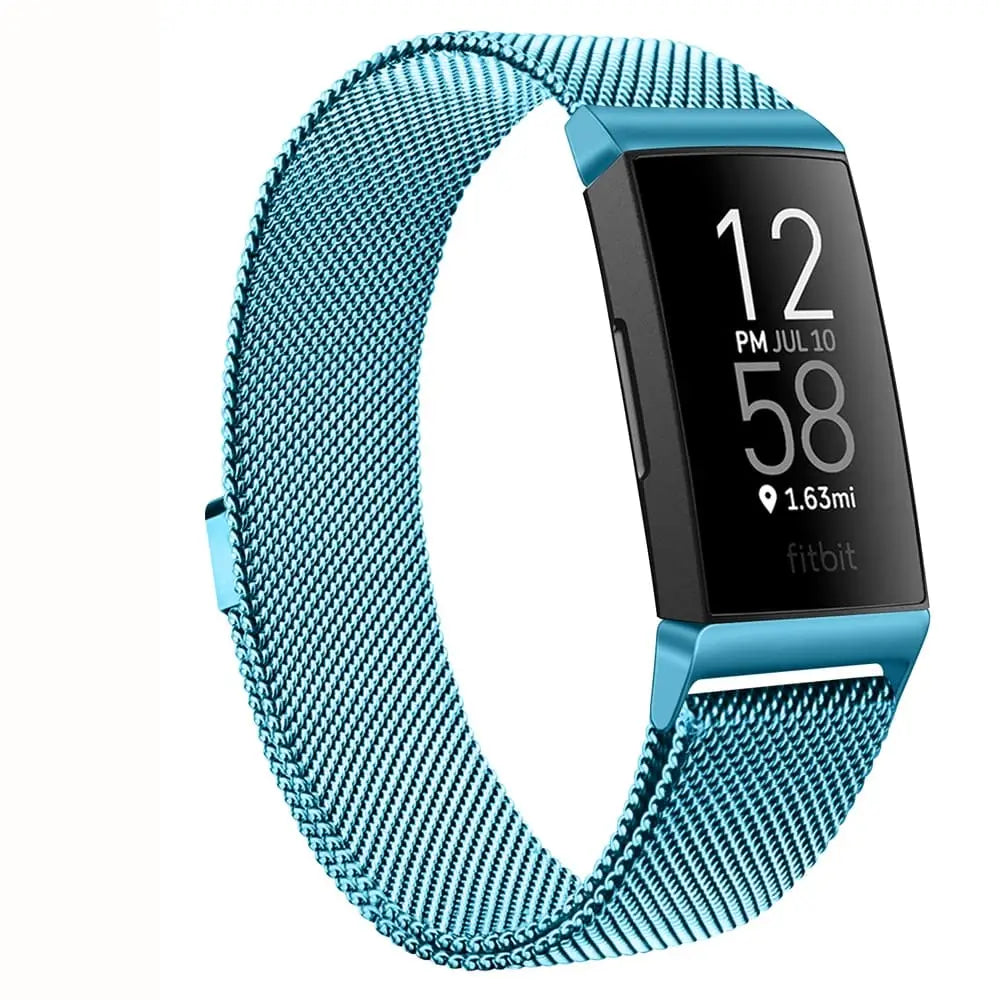 Fitbit Armband - Milanaise Armband für Fitbit Charge (3/4) - Blau / S