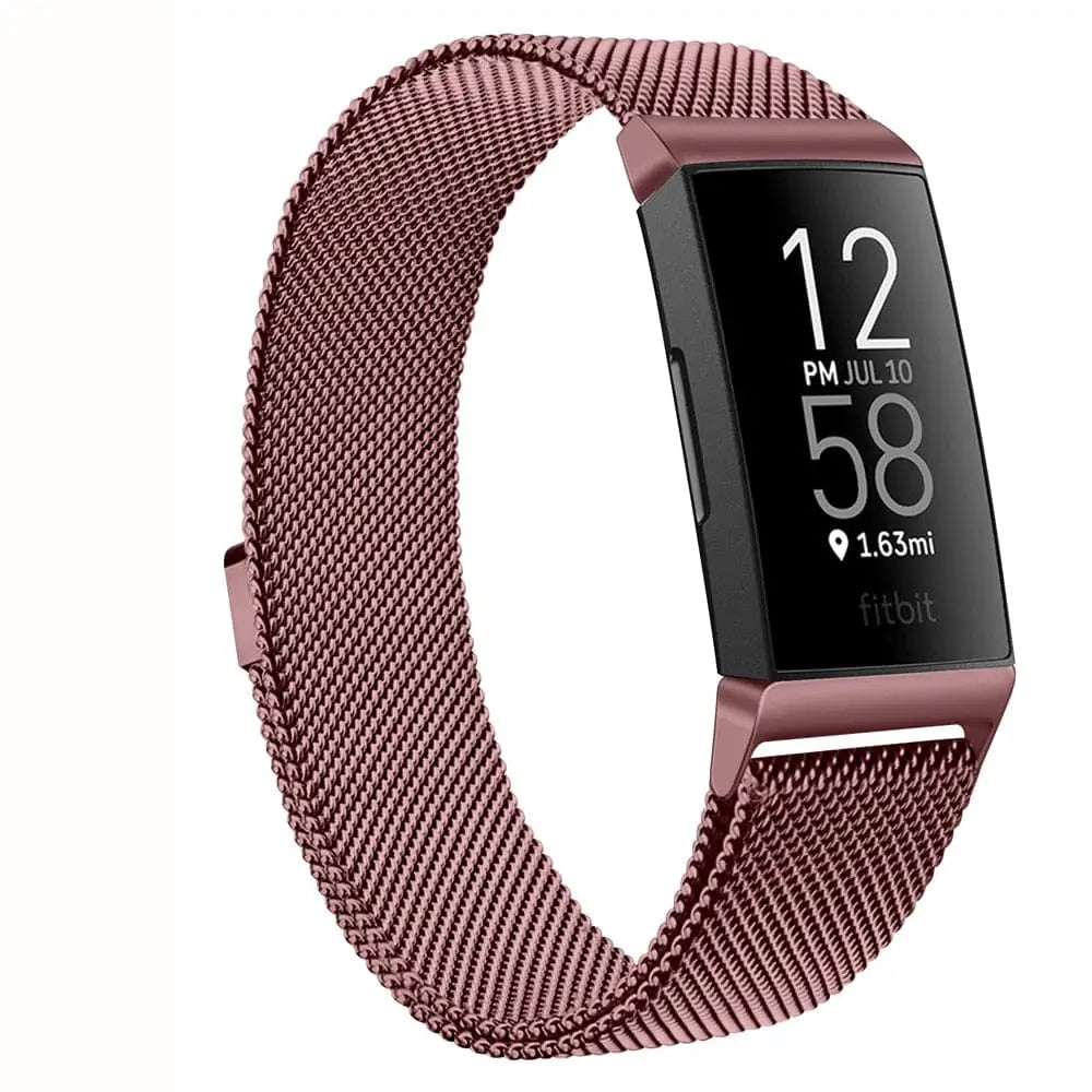 Fitbit Armband - Milanaise Armband für Fitbit Charge (3/4) - Burgundy / S