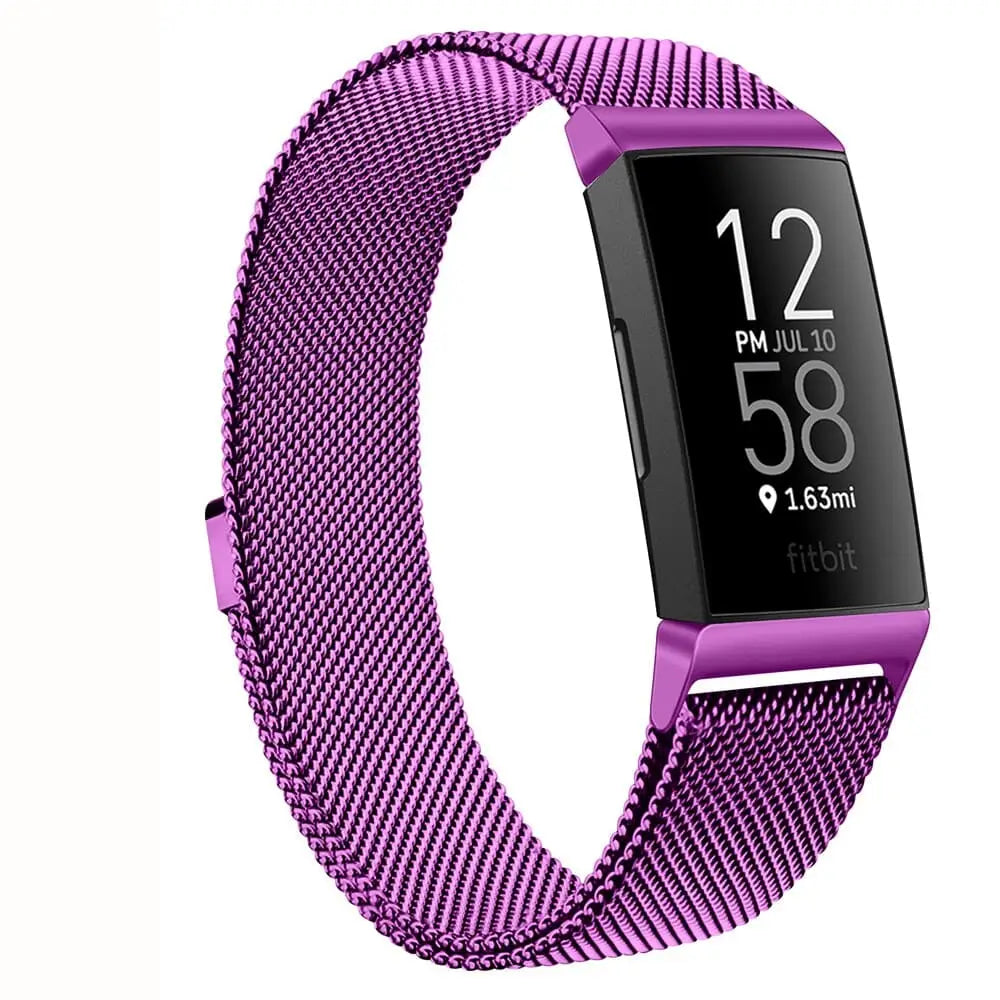 Fitbit Armband - Milanaise Armband für Fitbit Charge (3/4) - Fuchsia / S