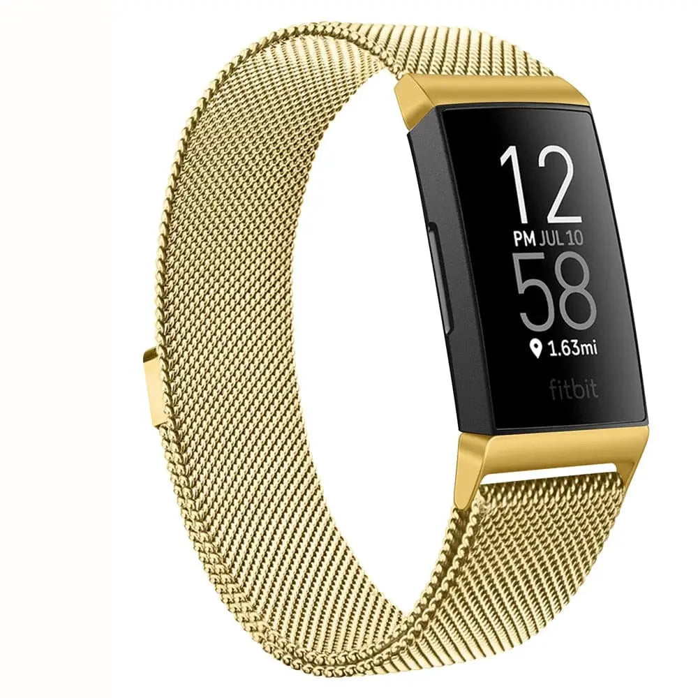 Fitbit Armband - Milanaise Armband für Fitbit Charge (3/4) - Gold / S