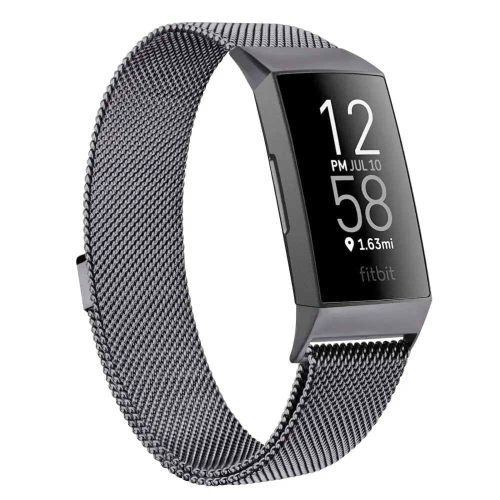 Fitbit Armband - Milanaise Armband für Fitbit Charge (3/4) - Grau / S