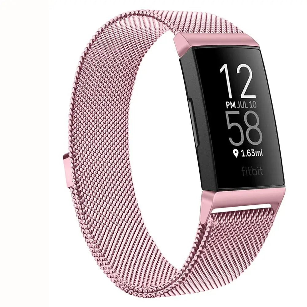 Fitbit Armband - Milanaise Armband für Fitbit Charge (3/4) - Rosa / S