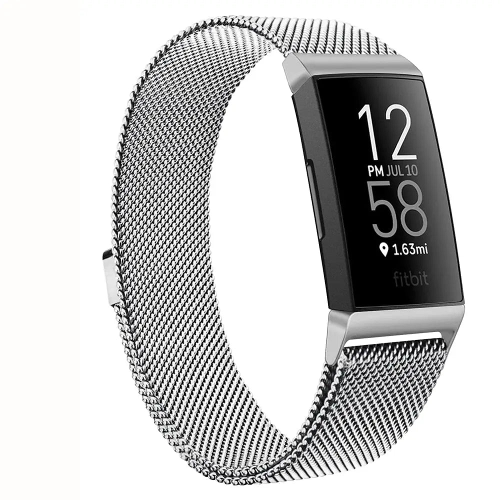 Fitbit Armband - Milanaise Armband für Fitbit Charge (3/4) - Silber / S