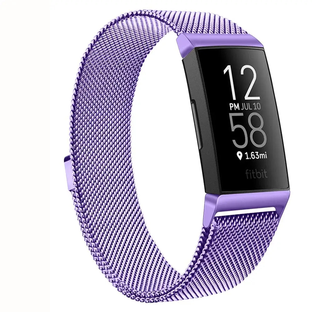 Fitbit Armband - Milanaise Armband für Fitbit Charge (3/4) - Violett / S