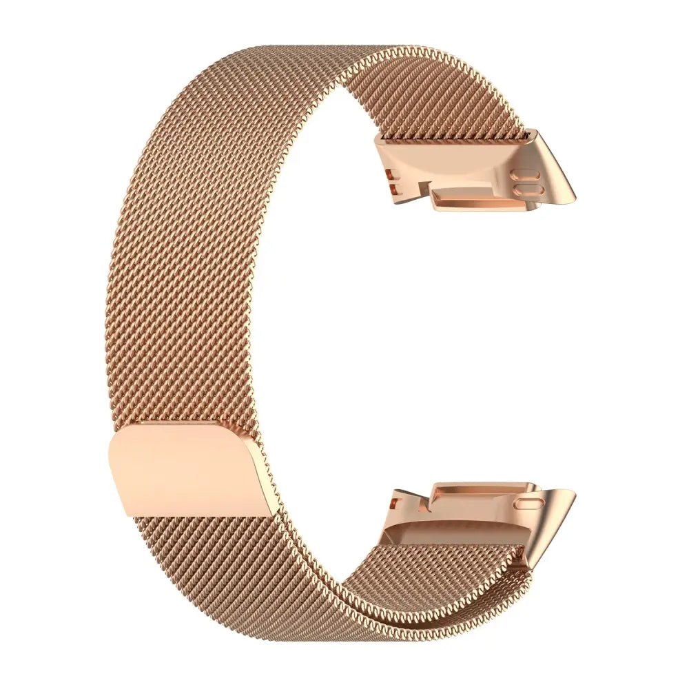 Fitbit Armband - Milanaise Armband für Fitbit Charge 5 & 6 (Magnetverschluss) - Rose Gold / Fitbit