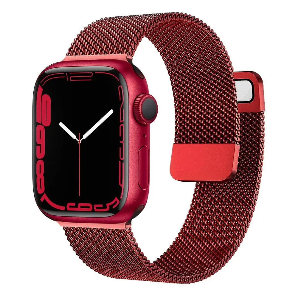 Apple Watch Armband - Milanaise Armband mit Magnet-Verschluss - Rot / 38-40-41 mm