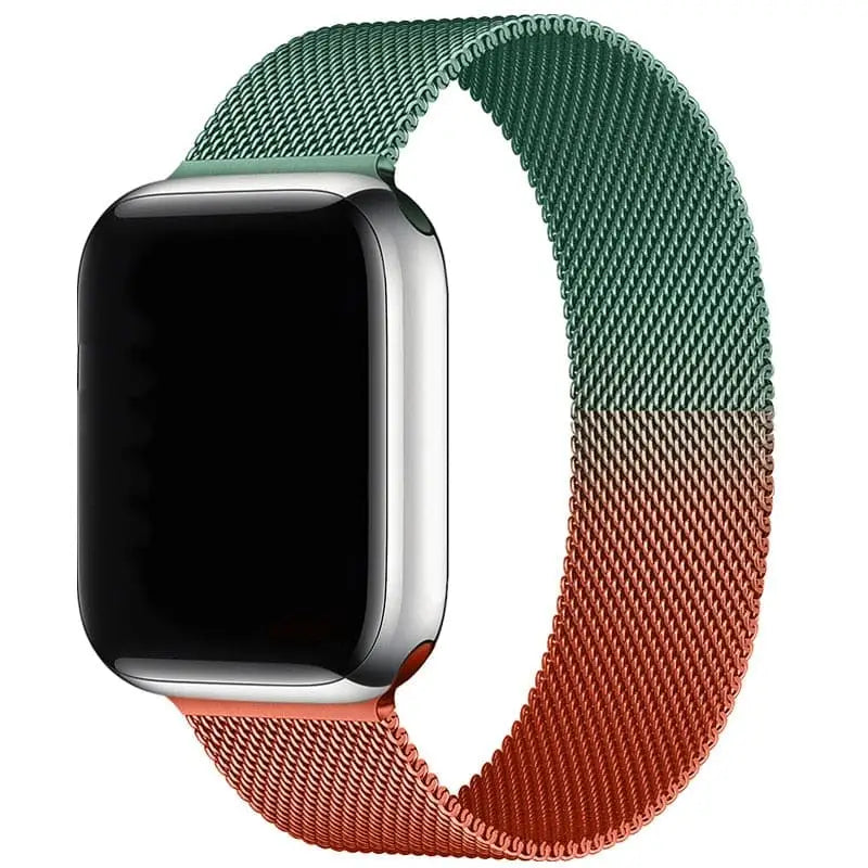 Apple Watch Armband - Milanaise Einzel-Armband - Orange & Grün / 38-40-41 mm