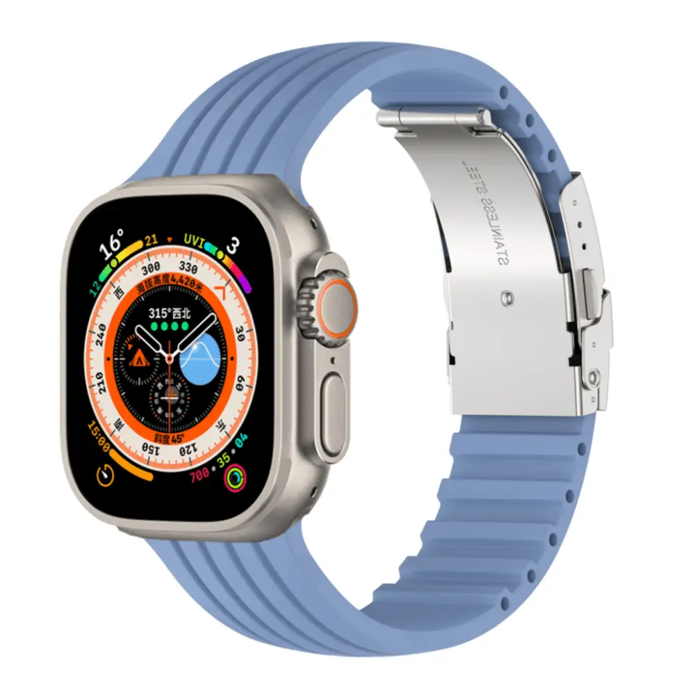 Apple Watch Armband - Nautical Armband aus Silikon - Blau / 38-40-41 mm