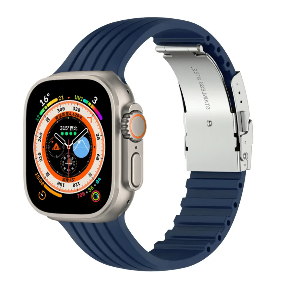 Apple Watch Armband - Nautical Armband aus Silikon - Mitternachtsblau / 38-40-41 mm