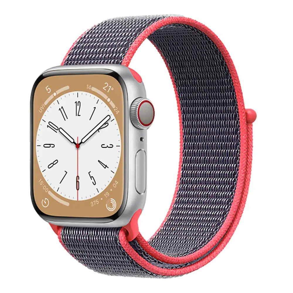 Apple Watch Armband - Nylon-Armband mit Klettverschluss - Electric Pink / 38-40-41 mm