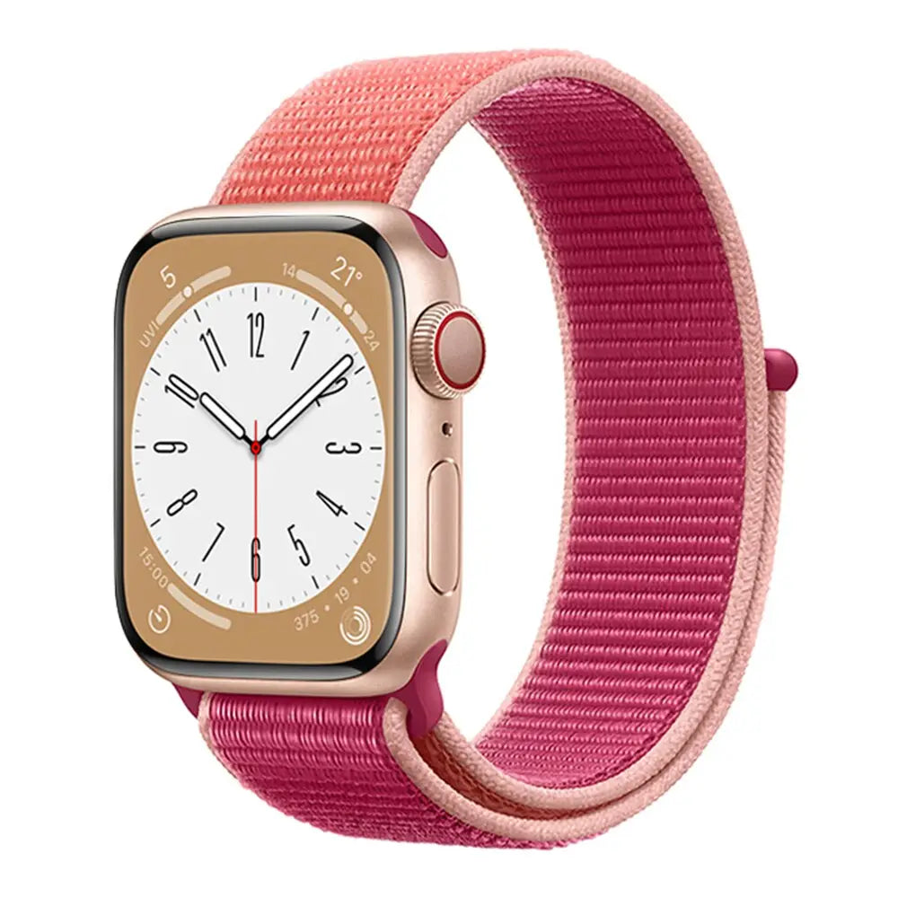 Apple Watch Armband - Nylon-Armband mit Klettverschluss - Pomegranate / 38-40-41 mm