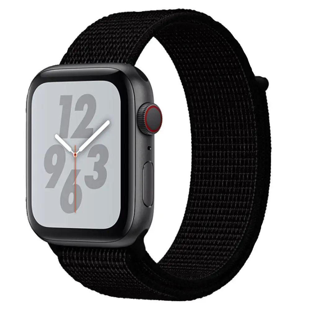 Apple Watch Armband - Nylon-Armband mit Klettverschluss - Pure Black / 38-40-41 mm