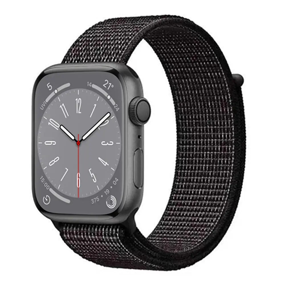 Apple Watch Armband - Nylon-Armband mit Klettverschluss - Reflective Black / 38-40-41 mm