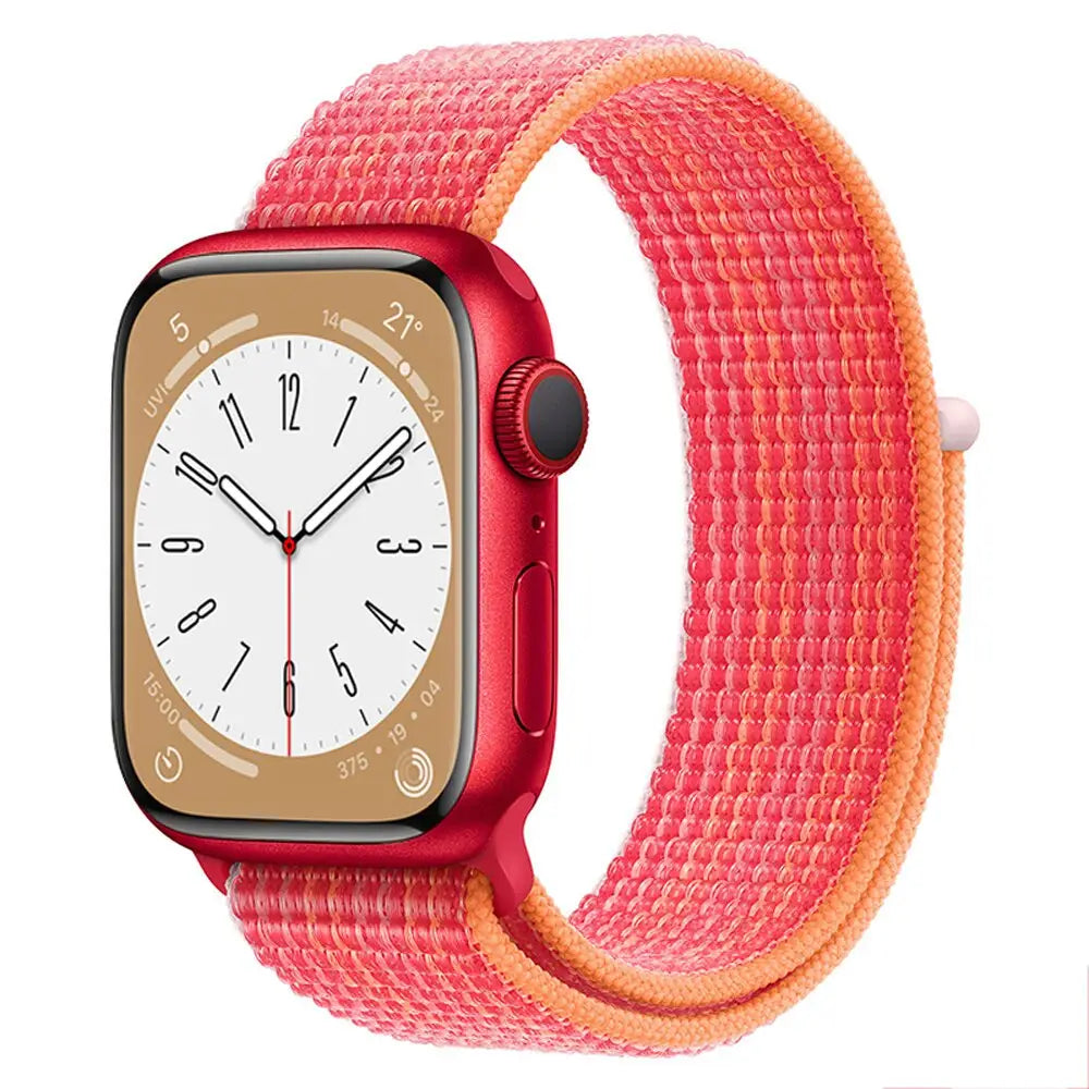 Apple Watch Armband - Nylon-Armband mit Klettverschluss - Vibrant Red / 38-40-41 mm