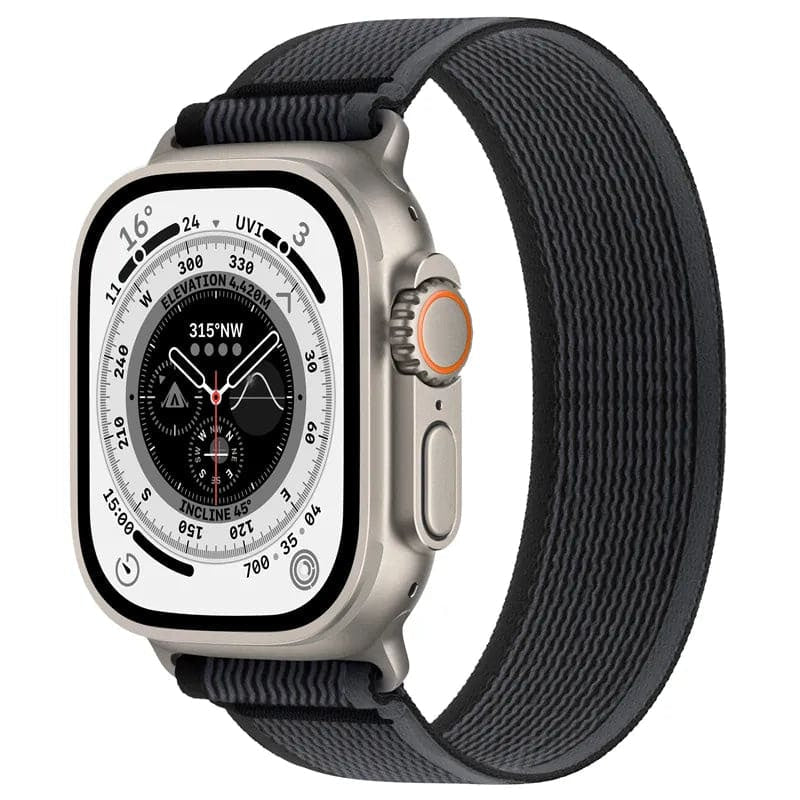 NylonFlex – Elastisches Armband - Black & Grey / XS / 38-40-41 mm - Apple Watch Armband