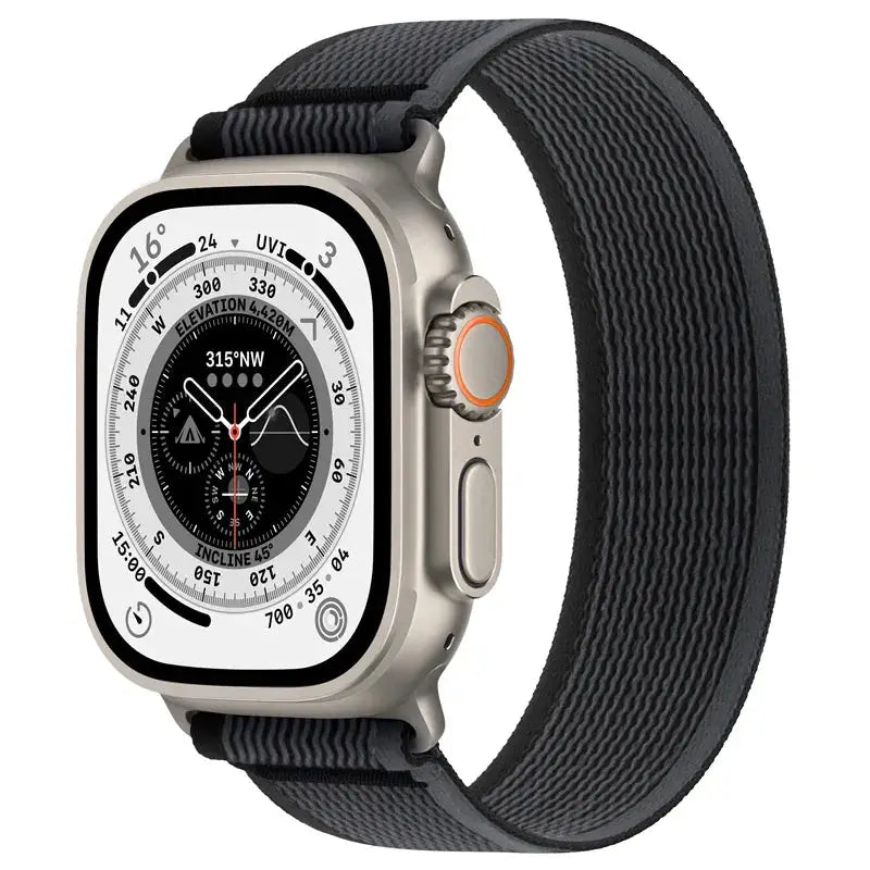 Apple Watch Armband - NylonFlex – Elastisches Armband - Black & Grey / XS / 38-40-41 mm