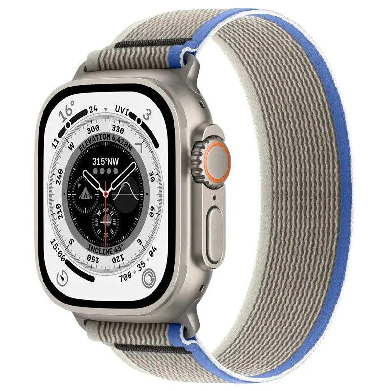 Apple Watch Armband - NylonFlex – Elastisches Armband - Blue & Grey / XS / 38-40-41 mm