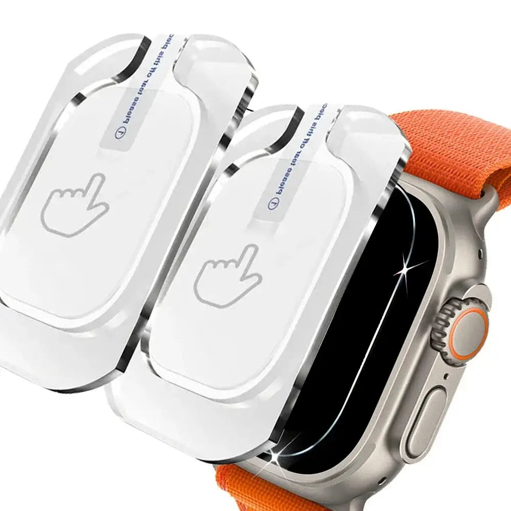 Displayschutz - Panzerglas für Apple Watch Ultra mit Montagerahmen – 3 Stk.