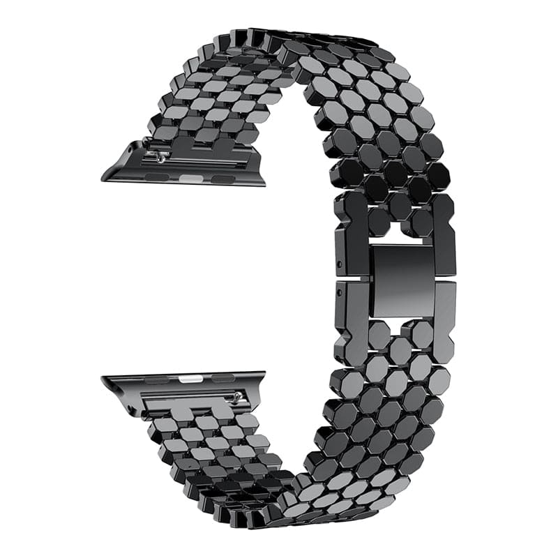 Poseidon Armband aus Edelstahl - Schwarz / 38 - 40 - 41 mm Apple Watch
