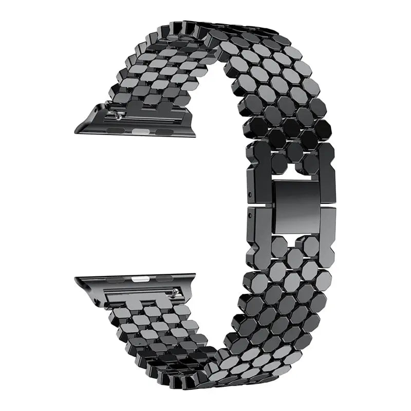 Apple Watch Armband - Poseidon Armband aus Edelstahl - Schwarz / 38-40-41 mm