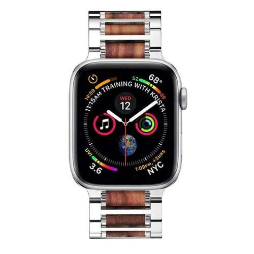 Apple Watch Armband - Sandelholz & Edelstahl Armband