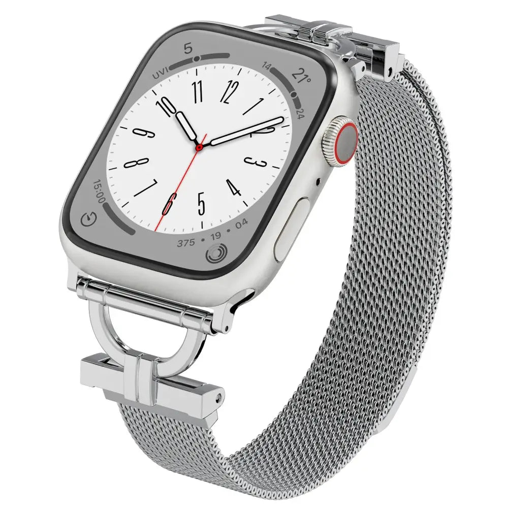 Apple Watch Armband - Schmales Milanaise Armband mit Magnet-Verschluss - Silber / 38-40-41 mm