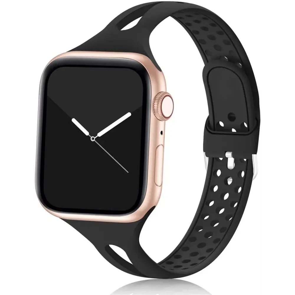 Apple Watch Armband - Schmales Silikon-Armband - Black / 38-40-41 mm