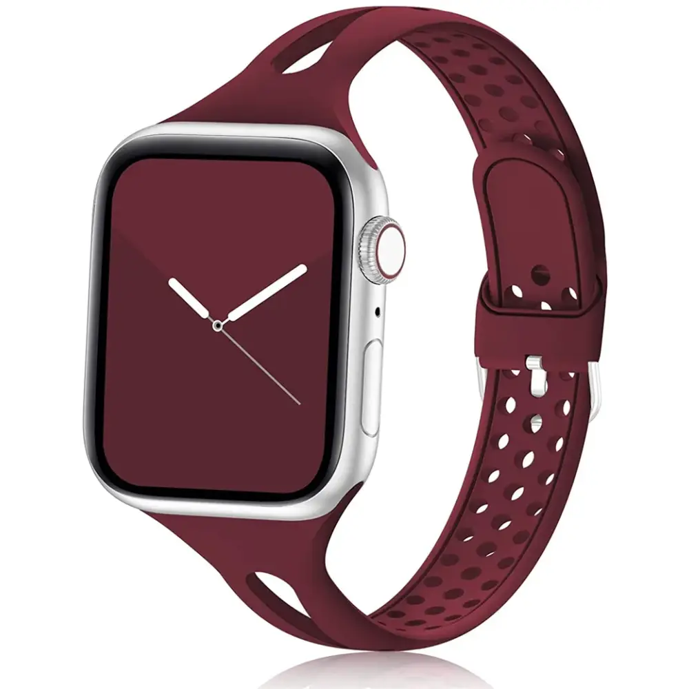 Apple Watch Armband - Schmales Silikon-Armband - Burgundy / 38-40-41 mm