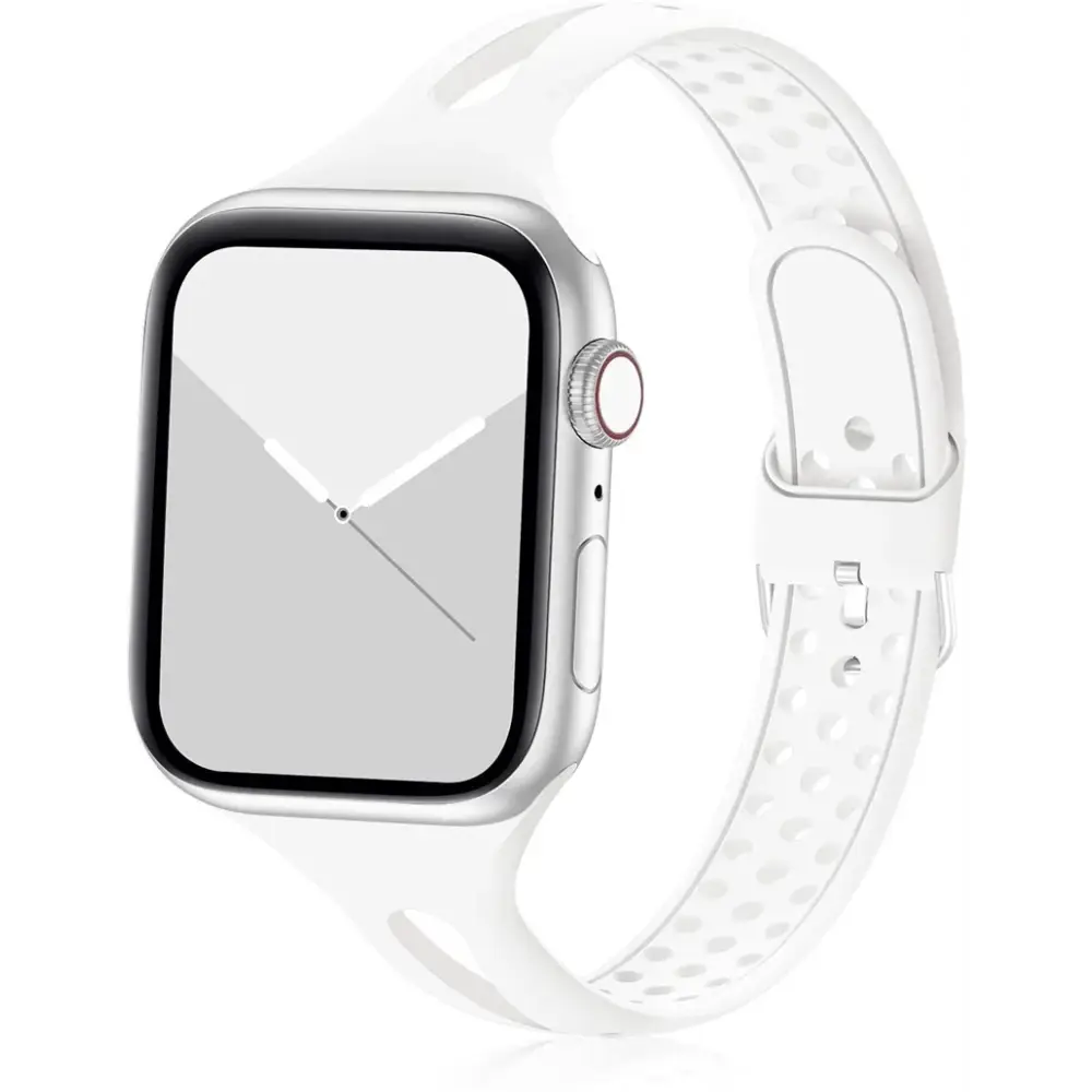 Apple Watch Armband - Schmales Silikon-Armband - White / 38-40-41 mm