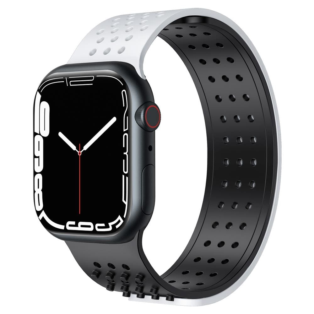 Silikon Armband (einstellbar) - Schwarz & Weiss / 38 - 40 - 41 mm Apple Watch