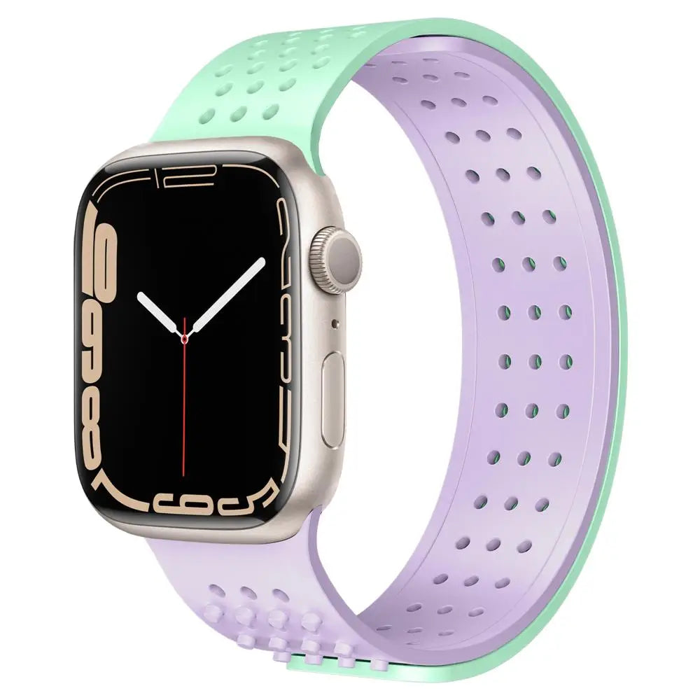 Apple Watch Armband - Silikon Armband (einstellbar) - Violett & Türkis / 38-40-41 mm