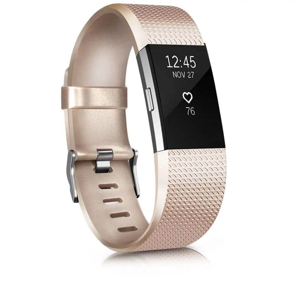 Fitbit Armband - Silikon Armband für Fitbit Charge 2 - Gold / S