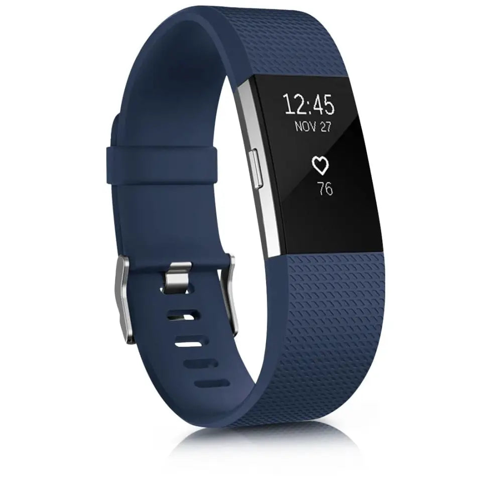 Fitbit Armband - Silikon Armband für Fitbit Charge 2 - Navy Blau / S