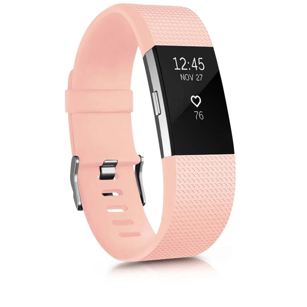 Fitbit Armband - Silikon Armband für Fitbit Charge 2 - Pink / S