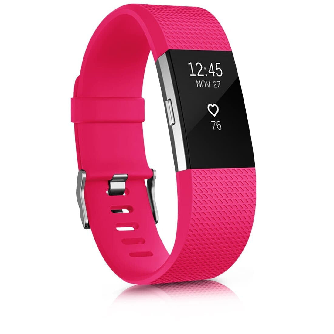 Silikon Armband für Fitbit Charge 2 - Rosarot / S - Fitbit Armband