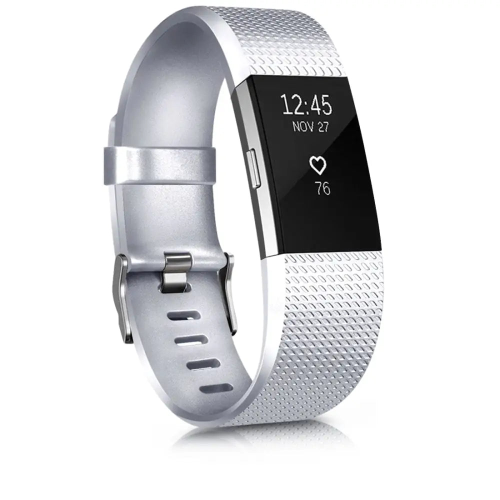 Fitbit Armband - Silikon Armband für Fitbit Charge 2 - Silber / S