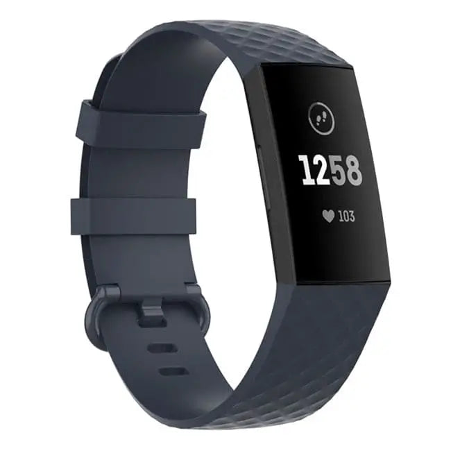 Fitbit Armband - Silikon Armband für Fitbit Charge (3/4) - Blaugrau / S