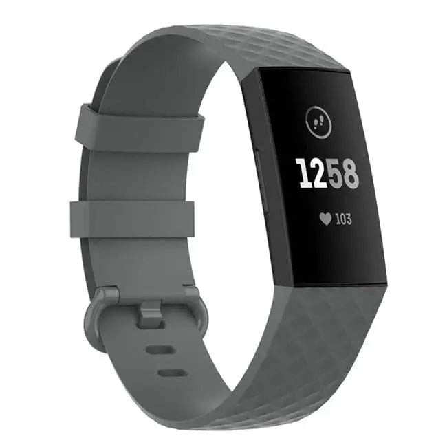 Fitbit Armband - Silikon Armband für Fitbit Charge (3/4) - Grau / S