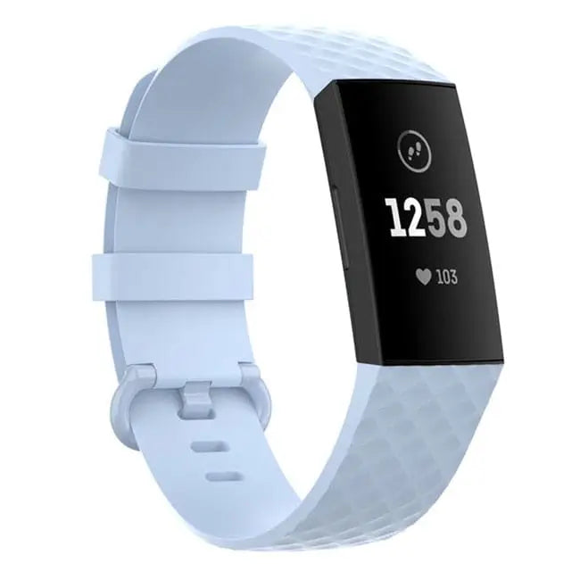 Fitbit Armband - Silikon Armband für Fitbit Charge (3/4) - Hellblau / S