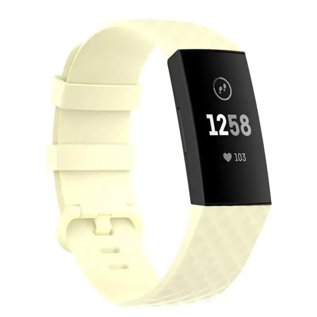 Fitbit Armband - Silikon Armband für Fitbit Charge (3/4) - Hellgelb / S