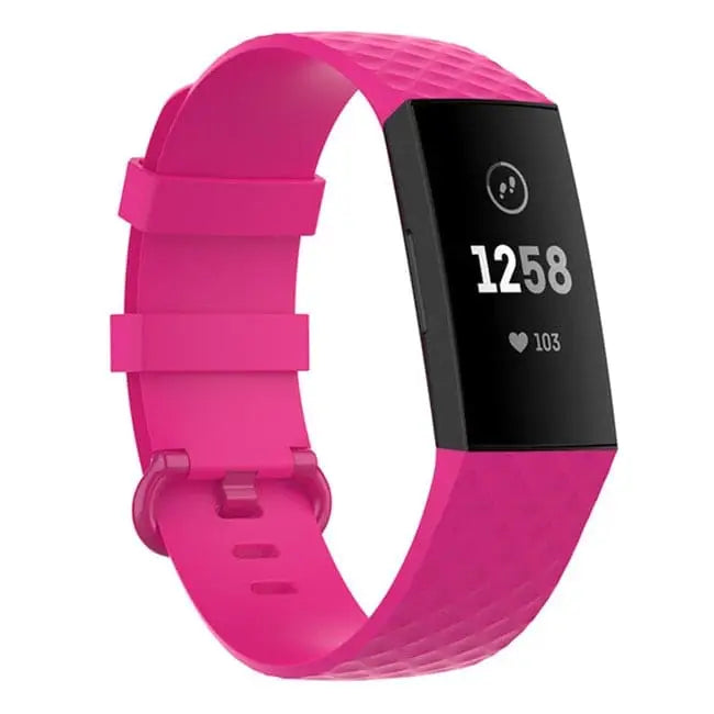 Fitbit Armband - Silikon Armband für Fitbit Charge (3/4) - Pink / S