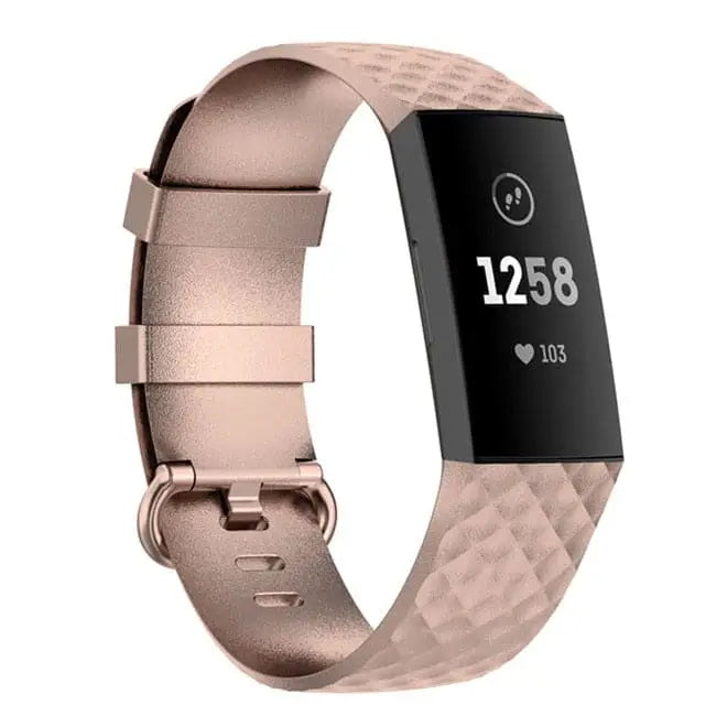 Fitbit Armband - Silikon Armband für Fitbit Charge (3/4) - Rosegold / S