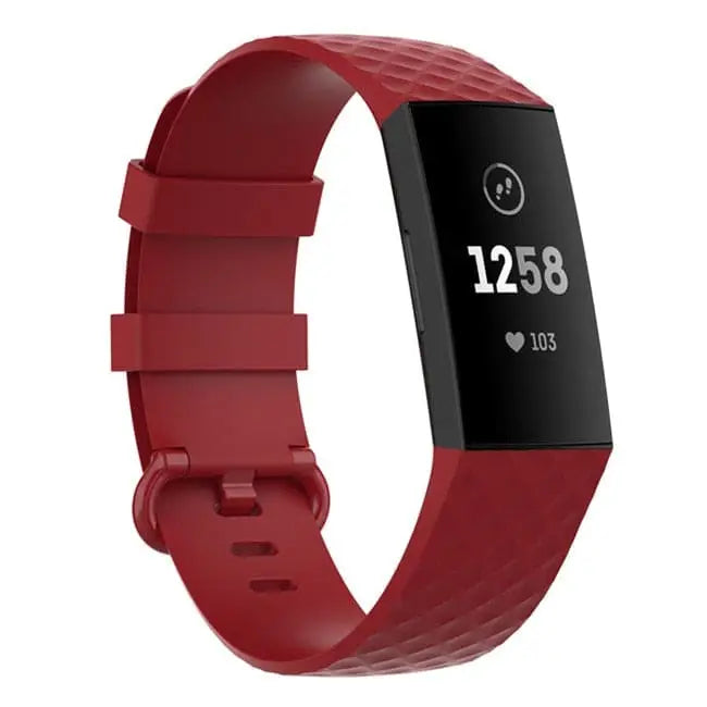 Fitbit Armband - Silikon Armband für Fitbit Charge (3/4) - Rot / S